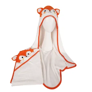 Baby Hooded Towel 100% Organic Bamboo Cotton Baby Bath Towel Gift Set Hooded Baby Bath Towel Set For Newborns
