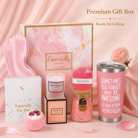 Coffret Cadeau de Spa Personnalisé Exquis et Écologique avec Impression UV : Masque de Nuit en Soie, Gobelet, Bombe de Bain et Bougie Parfumée pour les Fêtes