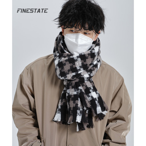 オリジナルロゴ刺繍入り メンズ 冬用ニットネックウォーマー ソフトアクリル混 バルク卸売ギフトマフラー - Product Image 5