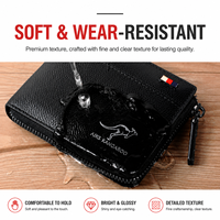 Dompet Pria Anti RFID Kulit PU dengan Resleting, Anti Maling, Tempat Kartu Kredit, Dompet Bisnis Tipis, Logo Custom, Grosir