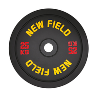 Plaques de poids professionnelles Powerlifting en acier calibré avec surface de revêtement en poudre noire pour organisateur de compétition de gymnastique