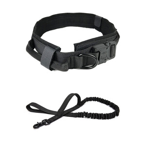 Collar y correa de perro táctico para mascotas, collar de cuello de nailon para exteriores, juego de cuerda de tracción para perros, grande y mediano - Product Image 2