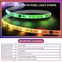 VonewStar D4C-XE Décodeur DMX512 et RDM à courant constant 4 canaux Contrôleur DMX 512 LED autonome Mode RGB RGBW Numérique