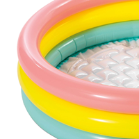 Piscine gonflable pour bébé à 3 anneaux, piscine ronde pour enfants avec fond rembourré pour l'intérieur et l'extérieur, piscine à balles