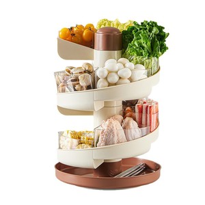 Organizador de Cocina Giratorio de Gran Capacidad, Estante de Almacenamiento de <span class=keywords><strong>Alimentos</strong></span> Multicapa, Estante de Almacenamiento Multifuncional, Soporte para Bolsitas de Té - Product Image 1