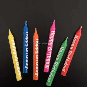 Candele a Bastoncino Sottili Personalizzate per Decorazione Casa, <span class=keywords><strong>Compleanno</strong></span>, Festa, in Cera di Paraffina Fatte a Mano con Scritte Stampate - Product Image 1