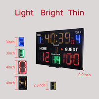 Papan Skor Bola Basket Digital LED Portabel dengan Baterai 18650 Terpasang atau Catu Daya Tipe-C, Dilengkapi Jam Tembakan 24 Detik