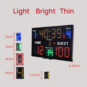 18650 được xây dựng trong pin hoặc Type-C cung cấp điện xách tay scoreboard <span class=keywords><strong>LED</strong></span> điện kỹ thuật số bóng rổ scoreboard với 24S bắn đồng hồ - Product Image 3