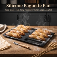 Moule en silicone à 8 cavités approuvé FDA LFGB, design perforé respirant pour la pâtisserie maison, pain de sandwich style Subway