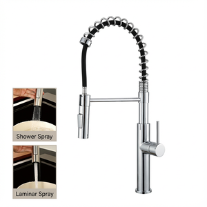 Avrupa Tarzı Çekmeli Püskürtmeli Yaylı Mikser Musluk Modern Krom Paslanmaz Çelik Musluklar Tek Kollu Tek Delikli Mutfak Eviye Musluğu - Product Image 2