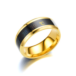 Stainless Steel Temperature <b>Ring</b> Intelligent Sensitive Color-changing <b>Titanium</b> Steel Couple <b>Ring</b> Wholesale <b>Black</b> Gold <b>Ring</b> - Product Image 1