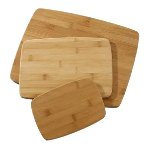Three piece set of bamboo chopping board necessary for double sided kitchen bamboo cutting board set
