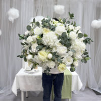 Boule de fleurs artificielles de luxe blanche et bleu ciel pour la décoration de mariage, pour la décoration de la maison, de l'hôtel, de la villa, de la fête