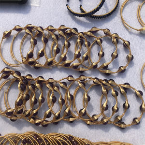 Goud Koperdraad Omwikkeld Open Manchet Armband Natuurlijke Crystal Quartz Amethist Labradoriet Steen Armband - Product Image 6