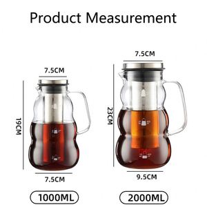 Cafetera de Vidrio de Borosilicato de Alta Resistencia de 1L/2L para Café Frío con Filtro de Acero Inoxidable - Product Image 6