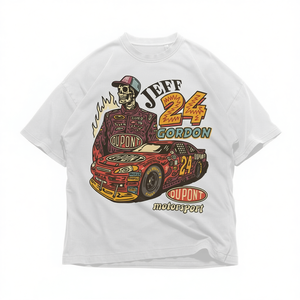 T-shirt Grafica Skeleton Racer Vintage Anni '90, Maglietta Oversize Streetwear Racing, T-shirt Hot Rod Car Art Motorsport per Uomo Donna - Product Image 2