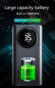 Máquina Profesional Inalámbrica para Remover <span class=keywords><strong>Gel</strong></span> Acrílico, Lima Eléctrica Recargable para Uñas, 35000 RPM - Product Image 4