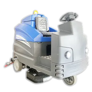 High Efficiency Warehouse Industrial Ride On Floor Scrubber Dry Cleaning Car Machine