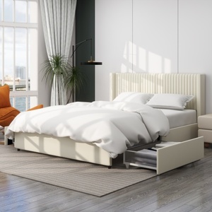 New Modern <b>Convertible</b> Queen Size Bedroom Furniture Set with Wooden <b>Bed</b> Armoire & Custom Wardrobe-Eco-Friendly Adjustable Design - Product Image 1