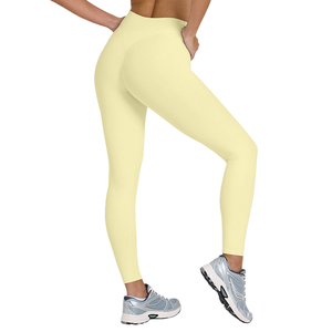 <span class=keywords><strong>Leggings</strong></span> de fitness pour femmes, coupe en V profond, taille haute, effet push-up, pour l'entraînement et le yoga, personnalisables OEM, très demandés - Product Image 1