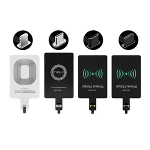 适用于iPhone 5 5s 7 7 + 6 6 + 通用微型USB C型无线充电接收器的QI无线充电器接收器