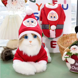 Warm fleece Santa Claus <b>dog</b> costume Xmas <b>dog</b> Funny <b>outfit</b> <b>Christmas</b> <b>dog</b> costumes for small medium <b>dogs</b> - Product Image 4
