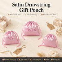 Pochette de rangement en satin personnalisée pour vêtements, sous-vêtements, perruques, sacs à main, avec logo imprimé, idéale pour emballage cadeau