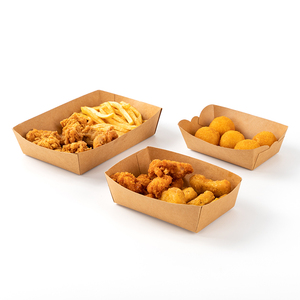 Plateau de service jetable en papier kraft personnalisé avec logo LOKYO, plateau pour sushi, plateau pour chewing-gum, qualité alimentaire, gaufré - Product Image 3