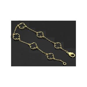 भव्य सुरुचिपूर्ण चार पत्ती क्लैवर ब्रेसलेट रंगीन श्रृंखला और लिंक फैशन गहने - Product Image 5