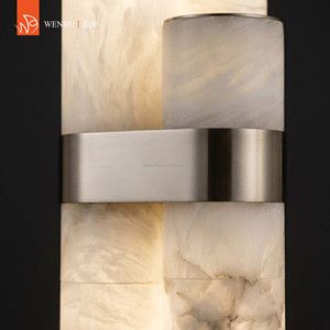 Lampe sur pied en albâtre espagnol pour salon, luminaire artistique de luxe en pierre naturelle - Product Image 2