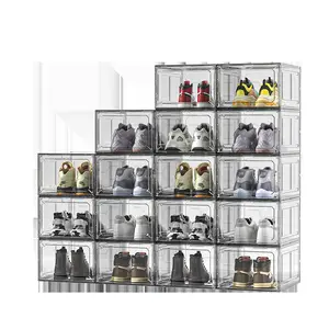 Wholesale Hot Six-sided Full Hard Transparent Shoe Box Storage Plastic Box Anti-oxidation Collectibles Storage Display Box