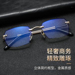 DY8116 Reading Glasses Metal Frame Anti Blue <b>Light</b> PC Lens Unisex Business Style - Product Image 1