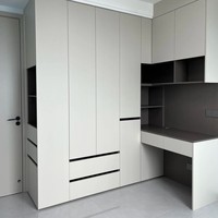 Armoire de chambre à coucher, table de chevet, bureau, meuble de rangement, design minimaliste, durable, moderne, classique, écologique, panneau plat, ample, hôtel, villa