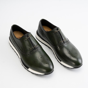 <b>Men</b> Genuine Leather Pointed Toe Oxfords Lace-up Breathable Office Career <b>Dress</b> Shoes All Seasons Rubber Outsole - Product Image 2