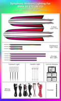 Kit d'accessoires d'éclairage LED intérieur pour BMW E70 X5 2006 - 2013, 64 couleurs, lumière ambiante dynamique