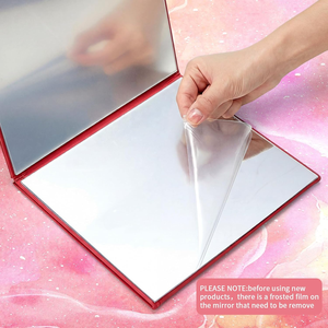 Miroir corporel portable pliable en 3 parties avec sangle en cuir, miroir pleine longueur à suspendre pour le voyage, le spa et la maison - Product Image 5