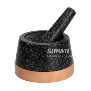 <span class=keywords><strong>Venta</strong></span> caliente Heavy Duty Molcajete Bowl Mármol natural Granito <span class=keywords><strong>Piedra</strong></span> Maja Y Mortero Y Maja - Product Image 5