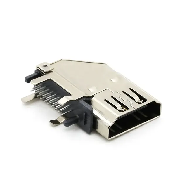 FOXECO HDMS-0618 Dip High Definition Multimedia Interface Female Jack 19p Socket Connector Copper Gold Plated PCB Tray Package