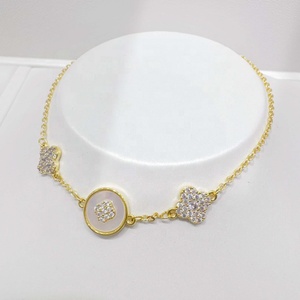 กำไลข้อมือทองเหลืองชุบทอง 18k ลายผีเสื้อ สำหรับใส่ทุกวัน ดีไซน์รูปหัวใจ โคลเวอร์ และเปลือกหอย แฟชั่นสำหรับสาวๆ - Product Image 3