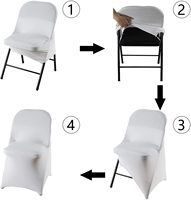 Housse de chaise pliante en spandex extensible, housse de chaise en polyester élastique pour mariage, banquet, hôtel, événement, location