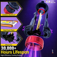 Phares LED de voiture SunRise K2 H10 12V/24V 160W 14000LM 6500K IP67 étanches, tubes en cuivre, Canbus Plug and Play, ajustement universel