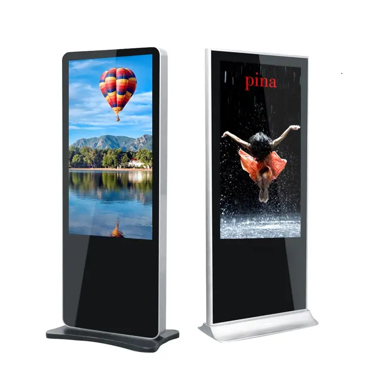 Suporte de chão para quiosques de publicidade LCD de sinalização digital e display para shopping center de 32 43 49 55 65 polegadas
