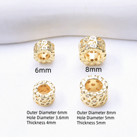 Lot de 20 perles entretoises en laiton plaqué or 18 carats à grand trou et zircon cubique pour la fabrication de bijoux DIY (bracelets, colliers)