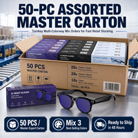 50PCS Kacamata Pintar AI Kamera 1080P IP67 Stabilisasi Gambar Asisten Suara Terjemahan Karton Warna Campuran