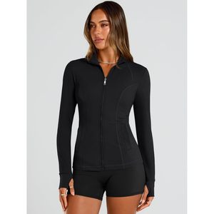 FOXA Women's Lightweight Zip Up <b>Jacket</b> Full Sleeve Knitted Breathable Fitted Gym <b>Workout</b> Coat With Pocket - Product Image 2