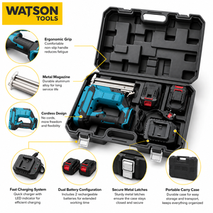<span class=keywords><strong>Kit</strong></span> <span class=keywords><strong>de</strong></span> pistola <span class=keywords><strong>de</strong></span> clavos y grapadora inalámbrica al por mayor con 2 baterías y 1 cargador, suministro <span class=keywords><strong>de</strong></span> fábrica OEM ODM - Product Image 3