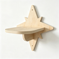 Décoration d'intérieur : Ensemble d'étagères murales en bois pour chats, motif lune et étoile, plateforme flottante murale pour chats, mobilier mural pour animaux de compagnie