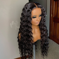 Perruques Remy AYT transparentes pour têtes noires, en cheveux humains vierges péruviens, avec dentelle frontale complète et ondulations profondes