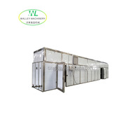 Aangepaste PLC-gestuurde roestvrijstalen 304 fruit- en groente droogmachine met transportwagen en stoomtunnel, capaciteit 2,5T-10T