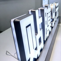 Enseigne Lumineuse LED 3D Personnalisée en Acier Inoxydable YunJi Business Company, Éclairage Frontal, Multicolore, pour Bureau, Étanchéité IP65